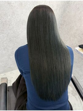 アイリス 天文館店(AIRIS) 縮毛矯正 ストレート オリーブグレージュカラー 透明感カラー