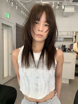 ペレ 原宿(PELE) ダークパープルナチュラルショート夏のヘアアレンジ原宿