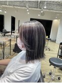 くびれヘアアプリコットオレンジ夏ハイライトカラー