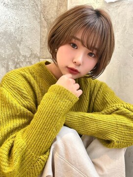 プアメリア 名古屋(Puamelia) 小顔★ショート/前髪/ブリーチなし×グレーベージュ[名古屋]