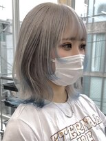 韓国前髪/マチルダボブ/ピンクベージュ/インナーグレージュ