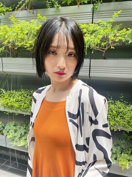 ユーカナヤマ(u Kanayama) ボブスタイル×レイヤーボブ×暗髪前髪/20代/30代