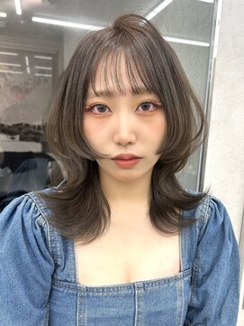 ロンド マーレ 天神大名店(Lond mare) オリーブベージュ/レイヤーカット/デザインカラー/ウェットヘア