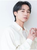 センターパート/メンズウルフ/20代30代/黒髪/ニュアンスパーマ
