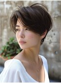 ☆ホワイトグレージュミニウルフデジタルパーマチェリーブラウン