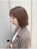切りっぱなしボブ×シアーベージュ