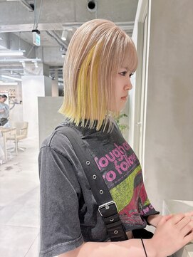 モリオフロムロンドン 大宮店(morio from London) 【坪井】インナーカラー×イエロー