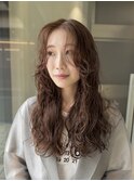 ◎ゼリーパーマロングパーマクルムパーマブラウンベージュ表参道