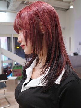 カシェル トウキョウ(Cashel Tokyo) バーガンディー ハッシュカット ボルドー ワインレッド レイヤー