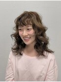 くるくるミディ × シースルーバング