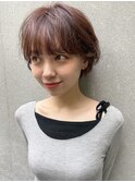 エアリーショートヘア#くびれヘア#アプリコットオレンジ