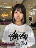 ボブ×インナーカラー