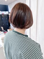 キャアリー(Caary)&nbsp;福山人気30代40代丸みショートボブ簡単スタイリング暖色ブラウン