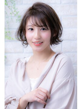 ヘアーアートシフォン 池袋西口店(Hair art chiffon) オリーブカラーくすみブルーシークレットグラデーショングラボブ