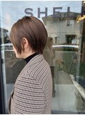 大人可愛い丸み前下がりショート