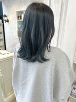 キャアリー(Caary)&nbsp;福山市美容室Caary Wカラー 深海ブルージュ ブルーブラック