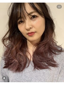 髪質改善と縮毛矯正の専門店 サンティエ(scintiller) ピンクハイライトグラデーション