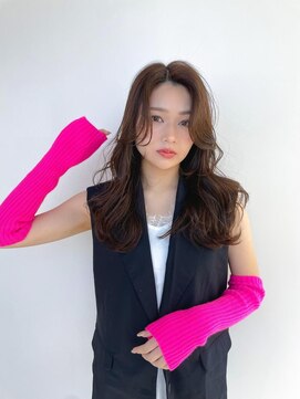 シェル 津山の手店(shel) 艶感ワイドバング韓国ヘア大人可愛いココアブラウン