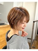 イメチェン/外ハネボブ/ワイドバング/ブルーブラック/美髪