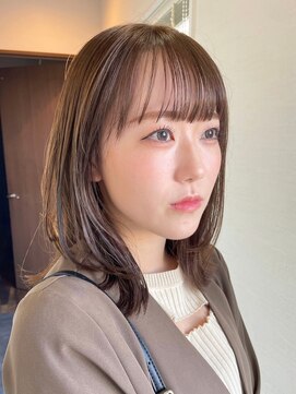 ミルヘアデザイン(mil hair design) ミルクティーベージュレイヤーインナーカラーグレージュカラー