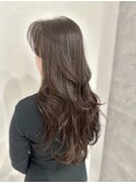 大人可愛いロングヘアレイヤーカット艶カラーチョコブラウン