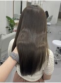 オリーブベージュ　ブリーチなしダブルカラー