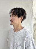くせ毛を活かしたセンターパート