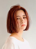 イメチェン/ホワイトブロンド/外ハネボブ/ワイドバング/表参道