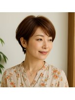 スープレックス ヘアーデザイン(SOUPREX HAIR DESIGN)&nbsp;キャラメルブラウンショートボブ　20代 30代 40代 50代 60代