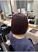 ボブ×レッドカラー
