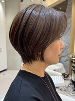 ソワネ 表参道(soigne)&nbsp;表参道白髪ぼかしハイライトミディアムボブアッシュグレー50代◎