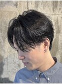 センター分けメンズカットニュアンスパーマフェザーパーマ