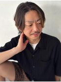 メンズ大人毛流れウルフ