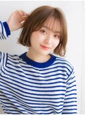 シースルーバングで抜け感ラフボブ