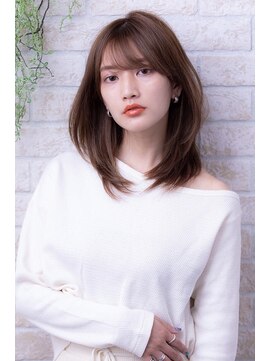 ヘアーアートシフォン 川口東口店(hair art chiffon) パープル、寒色系カラー、ダークカラー、モカベージュ短めバング