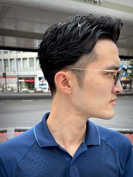 ヒロギンザ 六本木店(HIRO GINZA) ツーブロックかきあげスタイル　　理容室/六本木/床屋