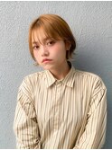 グレーベージュ前髪パーマレイヤーカットダブルカラー髪質改善