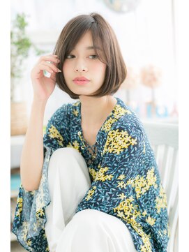 ミック 日暮里店(miq) 小顔前下がりナチュラルアッシュミニボブb1