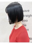 【morio札幌】札幌ショート　大人かわいい黒髪ぱつっとボブ