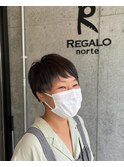 刈り上げショート×斜めバング/20代30代40代50代