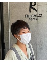 レガロ 北口店(REGALO)&nbsp;刈り上げショート×斜めバング/20代30代40代50代