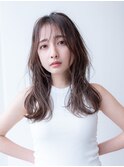 20代30代大人可愛い斜めバンググレージュカラー/レイヤーカット