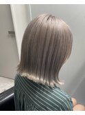 グレージュカラー/ボブウルフ/黒髪/ココアベージュ