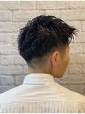 メンズスパイキーショート×ツイストパーマ【新宿/理容】