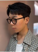 韓国メンズショート ダウンパーマ