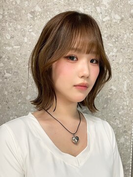 サンクプロジェクト(cinq PROJECT) 韓国ヘア顔周りレイヤーミルクティーベージュグレージュカラー