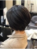 30代40代小顔ヘア簡単スタイリングくせ毛カバー丸みショートボブ