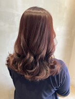 ベルベットヘア 千早店(Velvet hair)&nbsp;髪質改善カラー×レッド×重めロング【みつ】