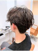 本厚木/波巻きシャドウパーマツーブロックビジネス/メンズヘア