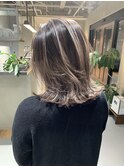 【nikiita女子】バレイヤージュ くすみグレージュ B12964